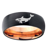 5, 8mm Keller Whale Dome Tungsten Carbide Rose Gold Anniversary Ring