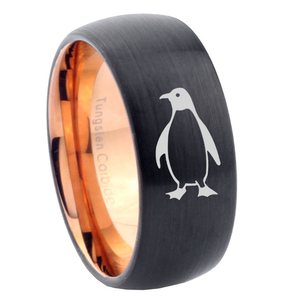 10mm-Penguin-Dome-Tungsten-Rose-Gold-Custom-Ring-for-Men