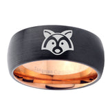 10mm-Raccoon-Animal-Dome-Tungsten-Rose-Gold-Custom-Ring-for-Men