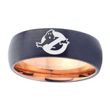 10mm-Ghostbusters-Dome-Tungsten-Carbide-Rose-Gold-Mens-Wedding-Band