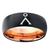 5mm Stargate Dome Black And Rose Gold Tungsten Carbide Custom Ring for Men
