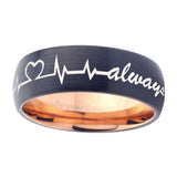 10mm-Heart-Beat-forever-Heart-always-more-Dome-Tungsten-Rose-Gold-Mens-Ring