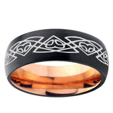 5, 8mm Celtic Braided Dome Tungsten Carbide Rose Gold Anniversary Ring