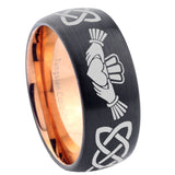 8mm-Irish-Claddagh-Dome-Tungsten-Carbide-Rose-Gold-Anniversary-Ring