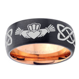 10mm-Irish-Claddagh-Dome-Tungsten-Rose-Gold-Custom-Ring-for-Men