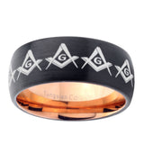 10mm-Masonic-Square-and-Compass-Dome-Tungsten-Rose-Gold-Custom-Ring-for-Men