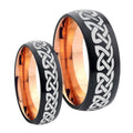 Celtic Knot Loves Dome Rose Gold Tungsten Couple Band Set
