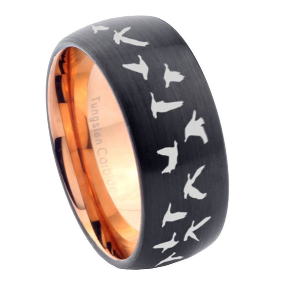 10mm-Flying-Geese-Hunting-Dome-Tungsten-Rose-Gold-Custom-Ring-for-Men