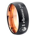 8mm Pokeball Pokemon Two-Tone Classic Dome Black Rose Gold Tungsten Wedding Band