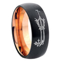 8mm Geekery Oathkeeper Kingdom Hearts Two-Tone Classic Dome Black Rose Gold Tungsten Wedding Band