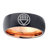5, 8mm Black Lantern Dome Rose Gold Black Mens Comfort Fit Wedding Bands