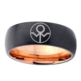 5, 8mm Gray Lantern Dome Rose Gold Black Carbon Fiber Rings