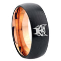 8mm Transformers Insignias Two-Tone Classic Dome Black Rose Gold Tungsten Wedding Band