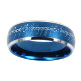 5, 8mm Lord Of The Rings Dome Matte Blue Carbon Fiber Rings