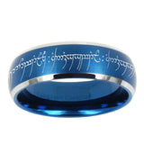 5, 8mm Lord Of The Rings Dome Matte Blue Carbon Fiber Rings