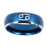 10mm-Cancer-Horoscope-Dome-Brushed-Blue-2-Tone-Tungsten-Carbide-Rings-for-Men