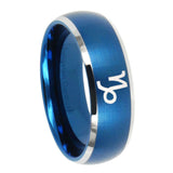 10mm-Capricorn-Zodiac-Dome-Brushed-Blue-2-Tone-Tungsten-Wedding-Band-Mens