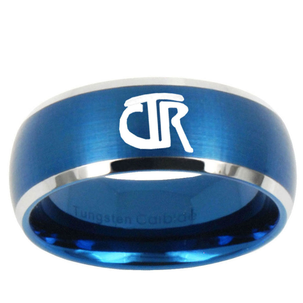 5MMCTR Dome Brushed Blue 2 Tone Tungsten Wedding Ring