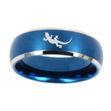 10mm-Lizard-Dome-Brushed-Blue-2-Tone-Tungsten-Carbide-Custom-Ring-for-Men