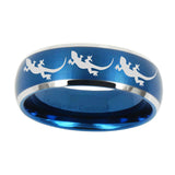 10mm-Multiple-Lizard-Dome-Brushed-Blue-2-Tone-Tungsten-Mens-Anniversary-Ring