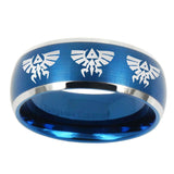 8mm-Multiple-Zelda-Skyward-Sword-Dome-Brushed-Blue-2-Tone-Tungsten-Mens-Ring