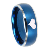 10mm-Heart-Dome-Brushed-Blue-2-Tone-Tungsten-Carbide-Mens-Engagement-Band
