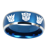 10mm-Transformers-Autobot-Decepticon-Dome-Brushed-Blue-2-Tone-Tungsten-Mens-Ring