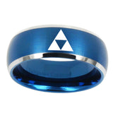 10mm-Zelda-Triforce-Dome-Brushed-Blue-2-Tone-Tungsten-Mens-Ring-Engraved