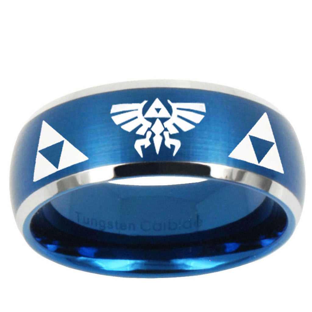 5MMLegend of Zelda Dome Brushed Blue 2 Tone Tungsten Wedding Ring