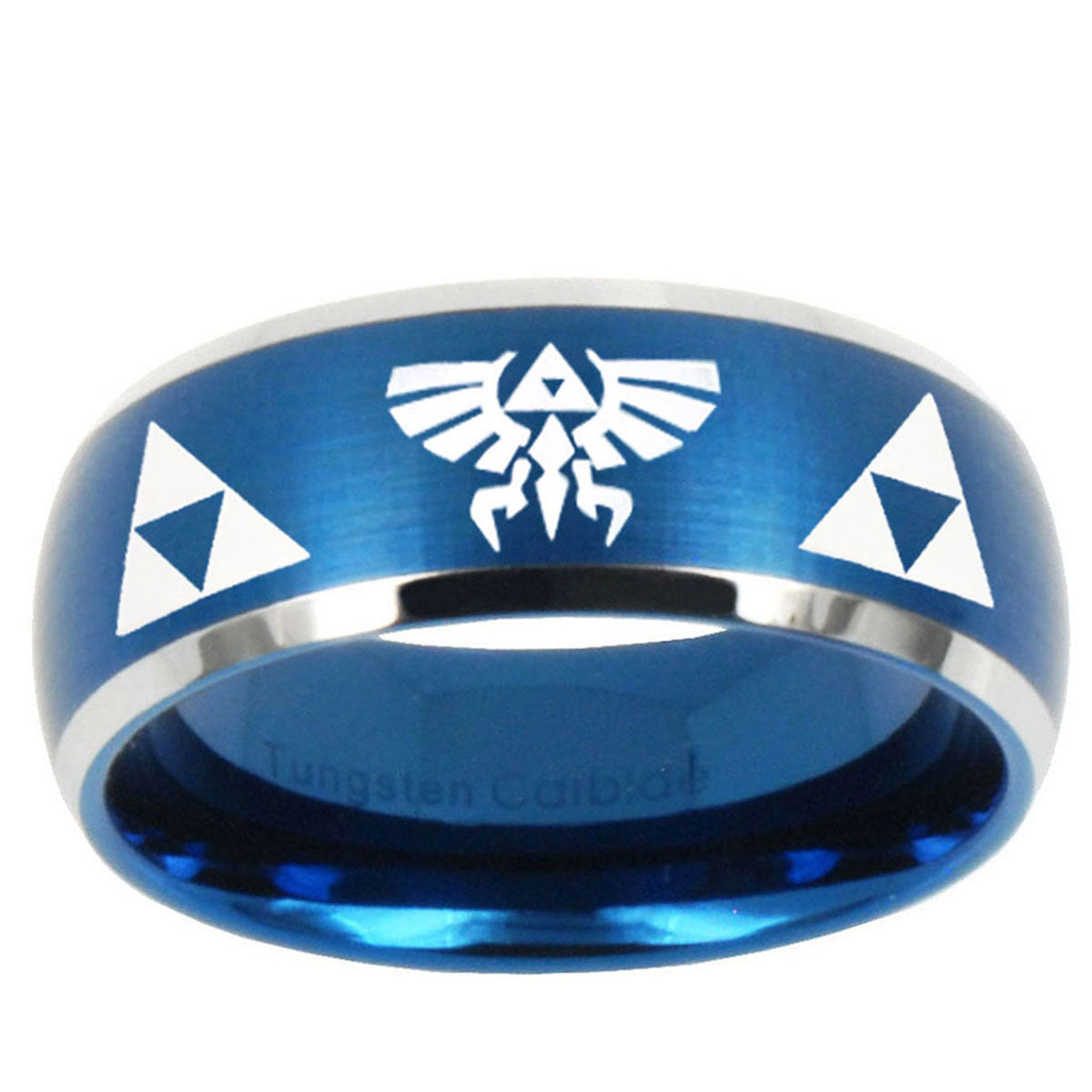 5MMLegend of Zelda Dome Brushed Blue 2 Tone Tungsten Wedding Ring