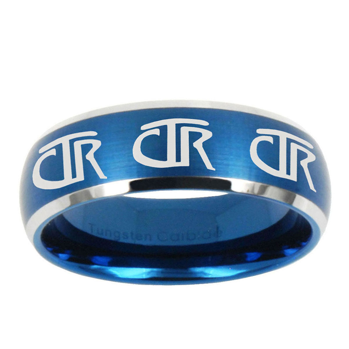5MMMultiple CTR Dome Brushed Blue 2 Tone Tungsten Wedding Ring