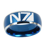 10mm-N7-Design-Dome-Brushed-Blue-2-Tone-Tungsten-Mens-Wedding-Band