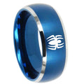 8MM Spiderman Dome Brushed Blue 2 Tone Tungsten Promise Ring