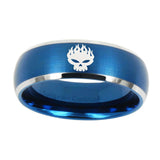 8mm-Offspring-Dome-Brushed-Blue-2-Tone-Tungsten-Carbide-Custom-Mens-Ring