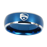 10mm-GI-Joe-Eagle-Dome-Brushed-Blue-2-Tone-Tungsten-Carbide-Wedding-Band-Mens