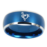 10mm-Music-&-Heart-Dome-Brushed-Blue-2-Tone-Tungsten-Carbide-Wedding-Band-Mens