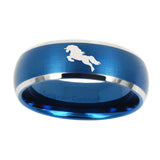 10mm-Horse-Dome-Brushed-Blue-2-Tone-Tungsten-Carbide-Wedding-Engagement-Ring