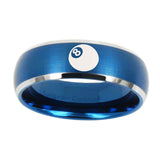 10mm-8-Ball-Dome-Brushed-Blue-2-Tone-Tungsten-Carbide-Anniversary-Ring