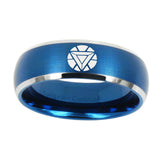 5, 8mm Iron Man Art Reactor Dome Matte Blue Carbon Fiber Rings