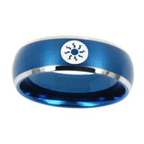 10mm-Magic-The-Gathering-Dome-Brushed-Blue-2-Tone-Tungsten-Men's-Band-Ring