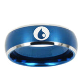 5, 8mm Magic Gathering Dome Brushed Blue 2 Tone Tungsten Men's Wedding Band