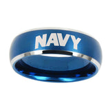 8mm-Navy-Dome-Brushed-Blue-2-Tone-Tungsten-Carbide-Wedding-Engagement-Ring