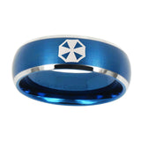 10mm-Resident-Evil-Dome-Brushed-Blue-2-Tone-Tungsten-Carbide-Men's-Wedding-Band