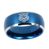 10mm-Lion-Dome-Brushed-Blue-2-Tone-Tungsten-Mens-Wedding-Band