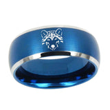 8mm-Wolf-Dome-Brushed-Blue-2-Tone-Tungsten-Wedding-Band-Ring