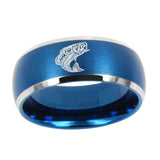 10mm-Fishing-Dome-Brushed-Blue-2-Tone-Tungsten-Mens-Wedding-Band