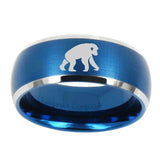 10mm-Chimpanzee-Dome-Brushed-Blue-2-Tone-Tungsten-Mens-Wedding-Band