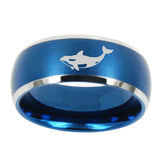 10mm-Keller-Whale-Dome-Brushed-Blue-2-Tone-Tungsten-Mens-Wedding-Band