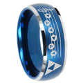 8MM Ocarina Songs Zelda Dome Matte Blue Carbon Fiber Rings