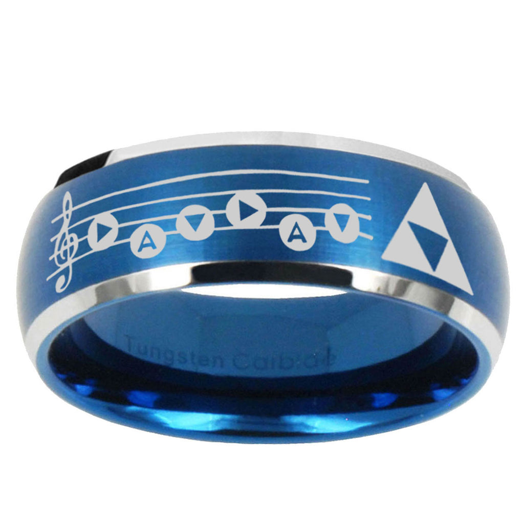 5MMOcarina Songs Zelda Dome Matte Blue Carbon Fiber Rings